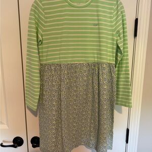 Vineyard Vines Lime Striped Floral Kids Dress